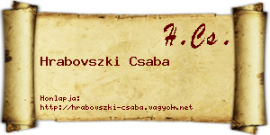 Hrabovszki Csaba névjegykártya